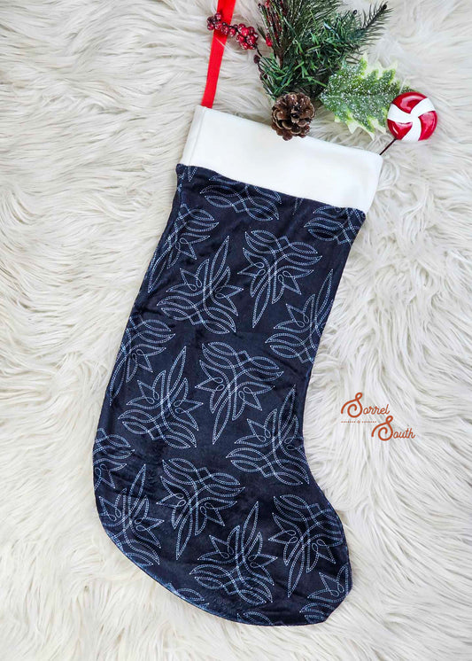 Black Boot Stitch Stocking- CLEARANCE