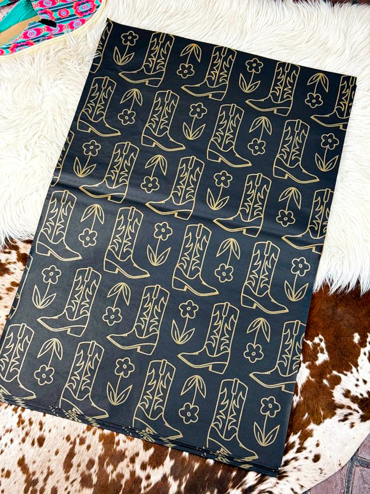 30" x 20" Black Floral Boots Tissue Paper 30" x 20" Tissue Paper Sorrel South