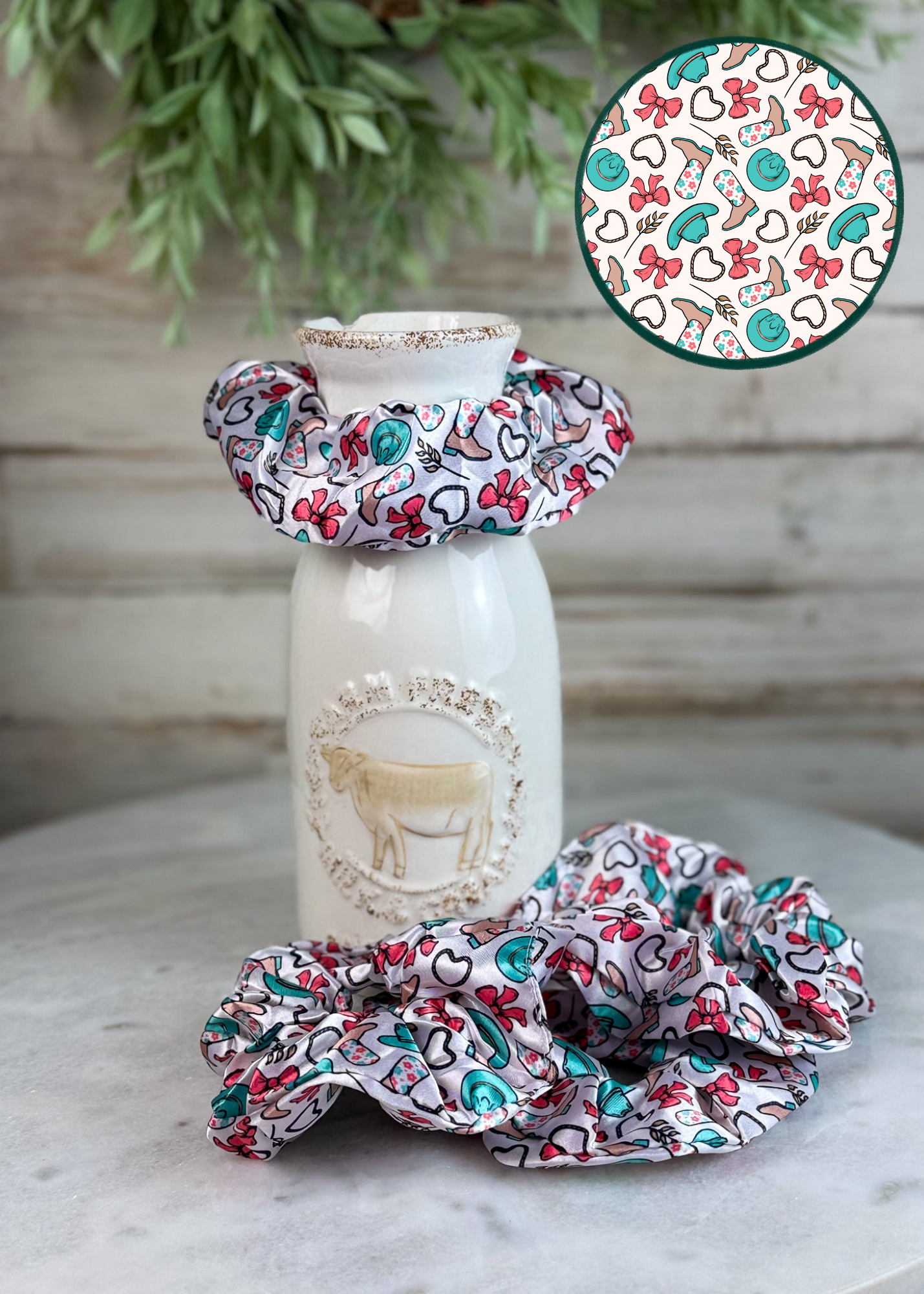 Boots & Bows Silky Scrunchie