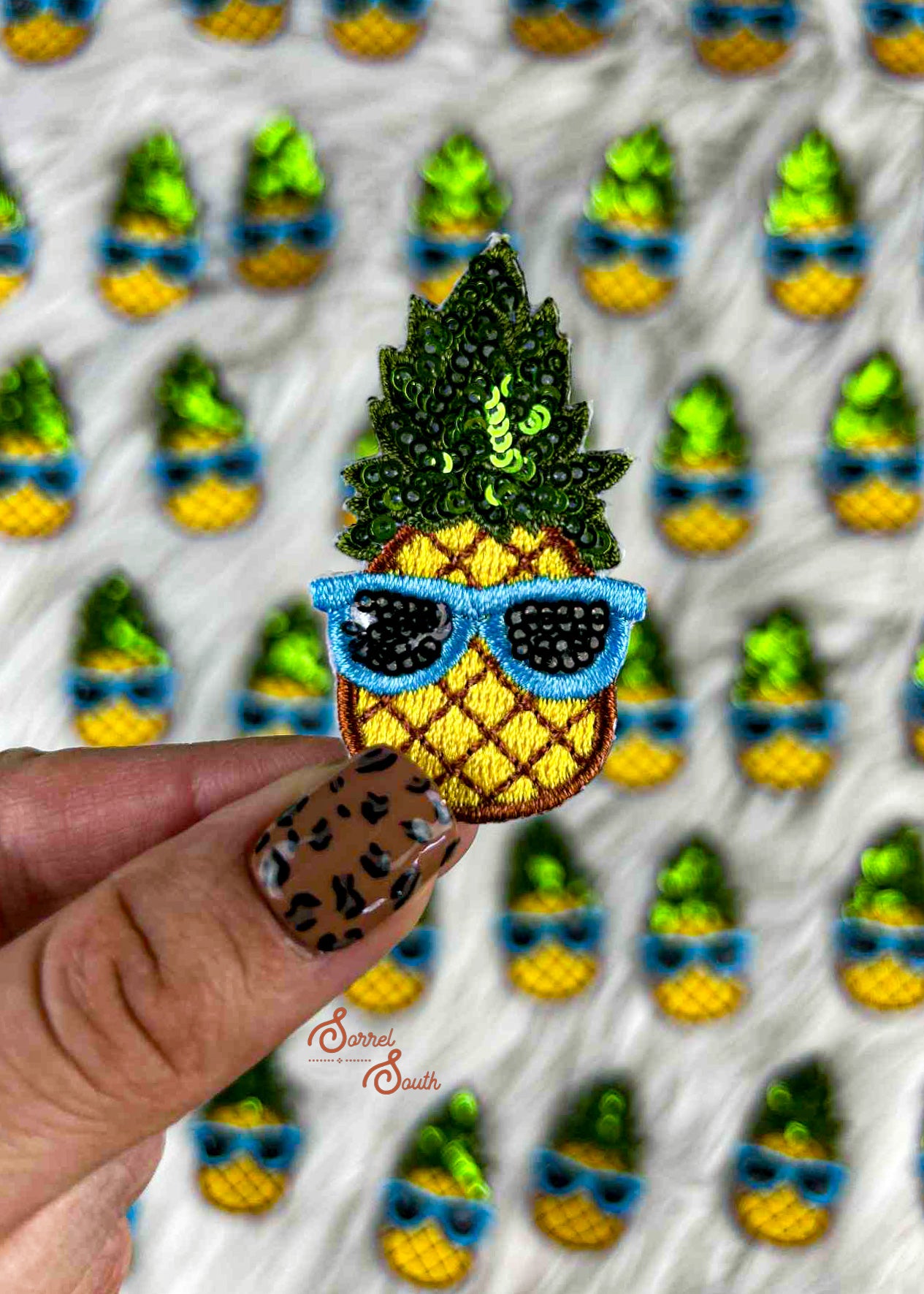 Sequin Pineapple Patch adhesive patch Sorrel South