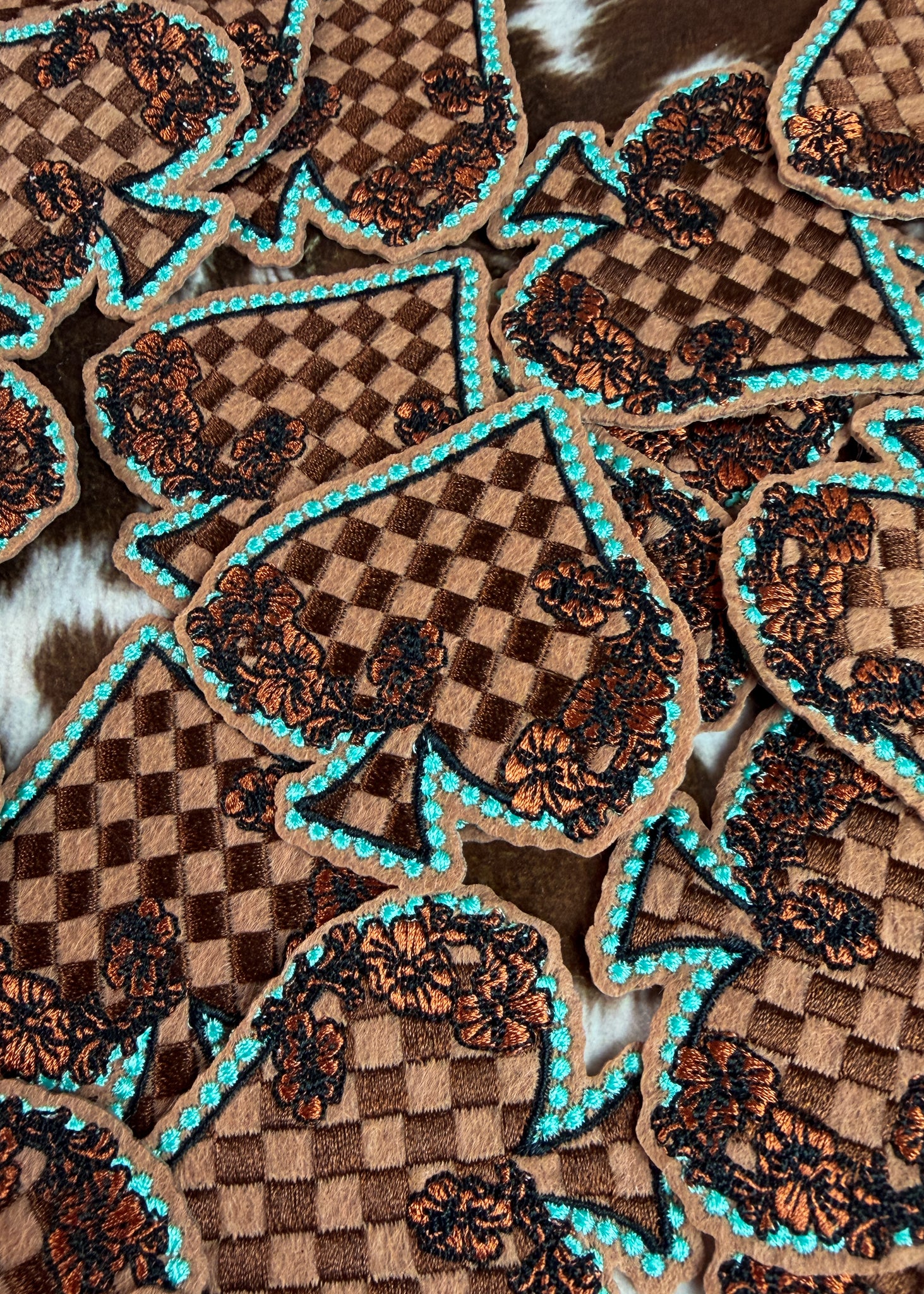 Checkered Spade Adhesive Patch adhesive patch Sorrel South
