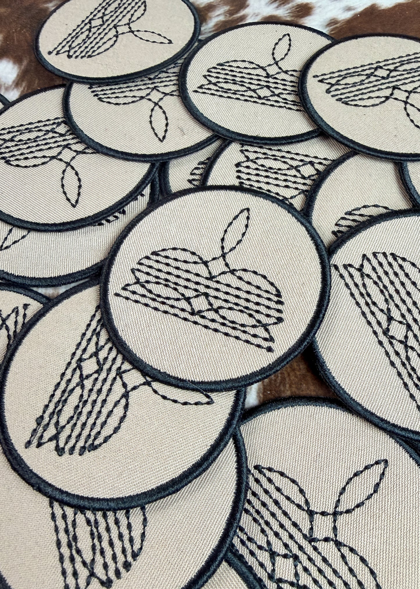 Tan Boot Stitch Patch