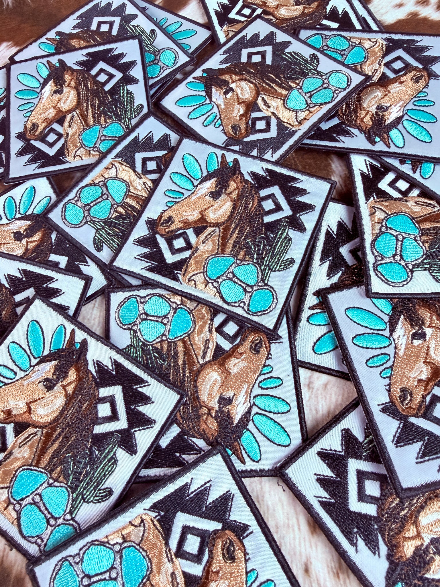 Square Aztec Horse Adhesive Patch adhesive patch Sorrel South