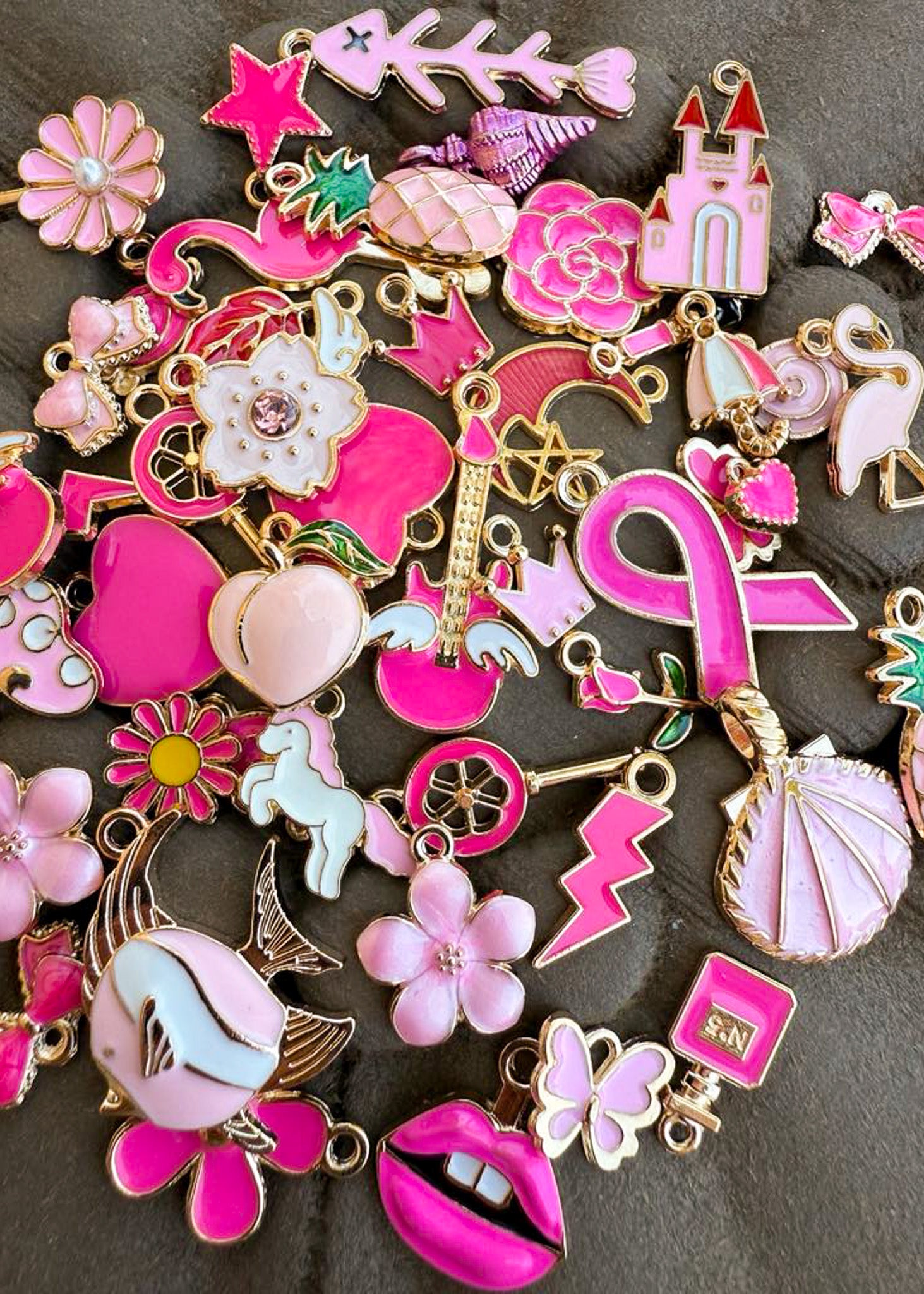 PINK Assorted Charms - Pack of 10 charms Sorrel South