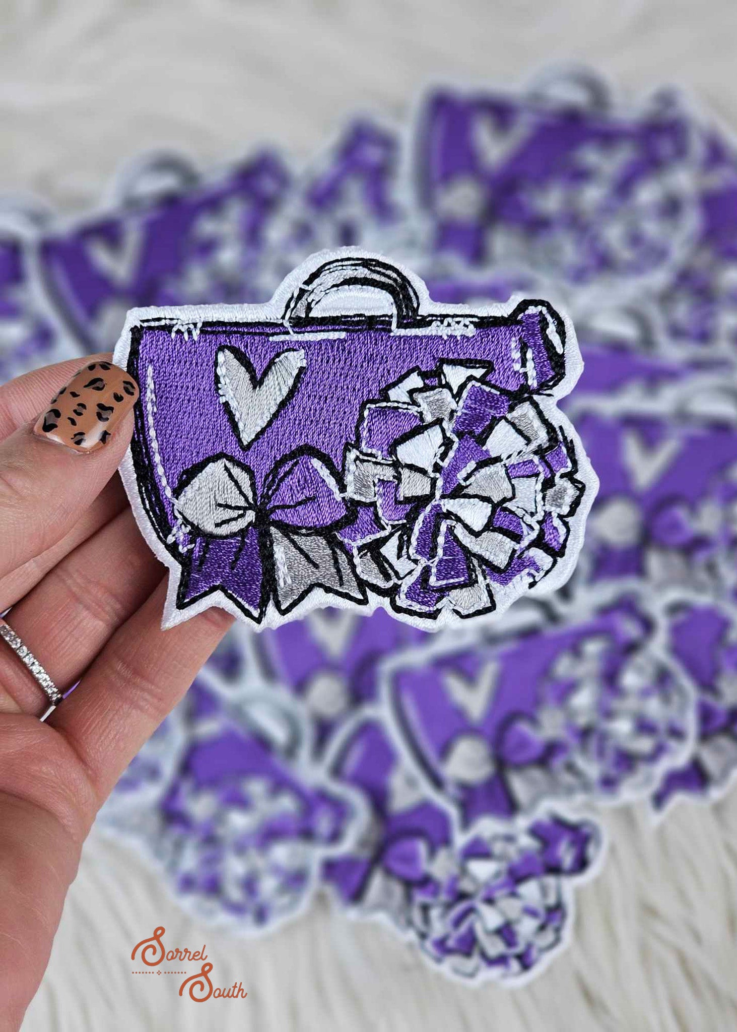 Purple Cheer Patch, cheerleader, cheerleading, iron on patches