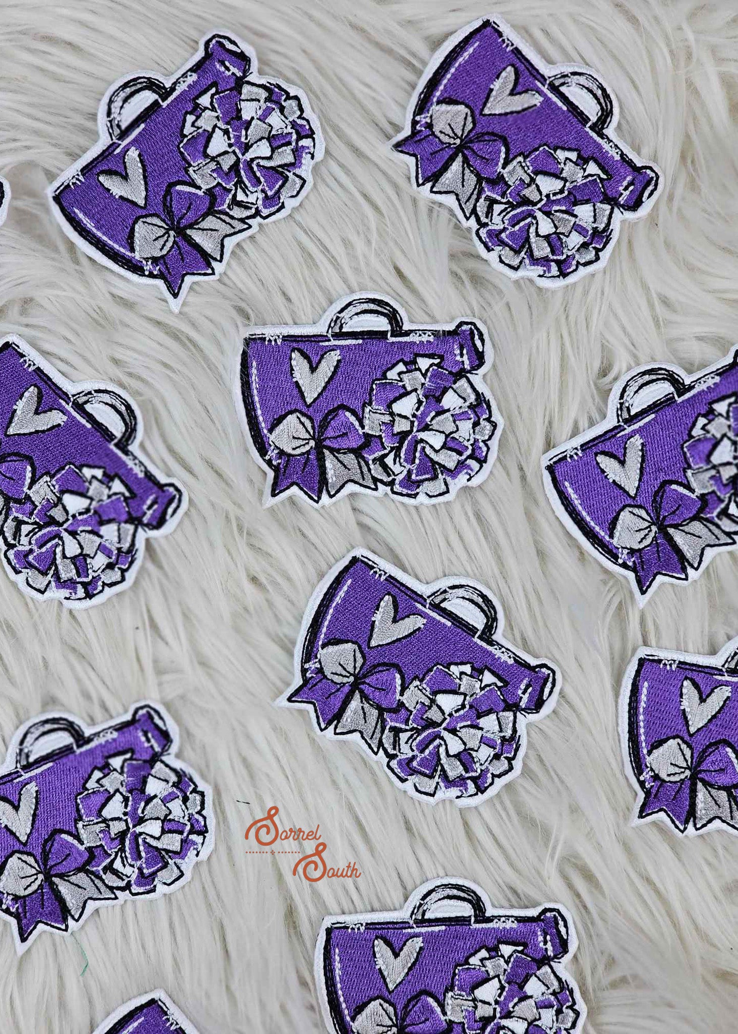 Purple Cheer Patch, cheerleader, cheerleading, iron on patches