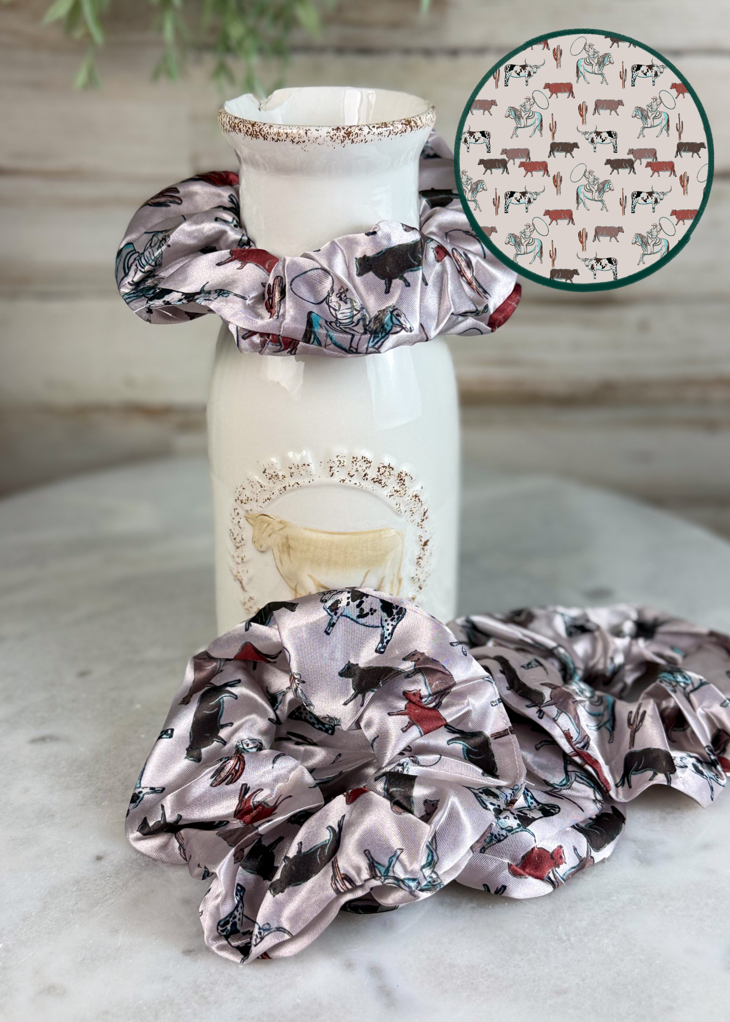 Ranch Cattle Silky Scrunchie Scrunchie Sorrel South
