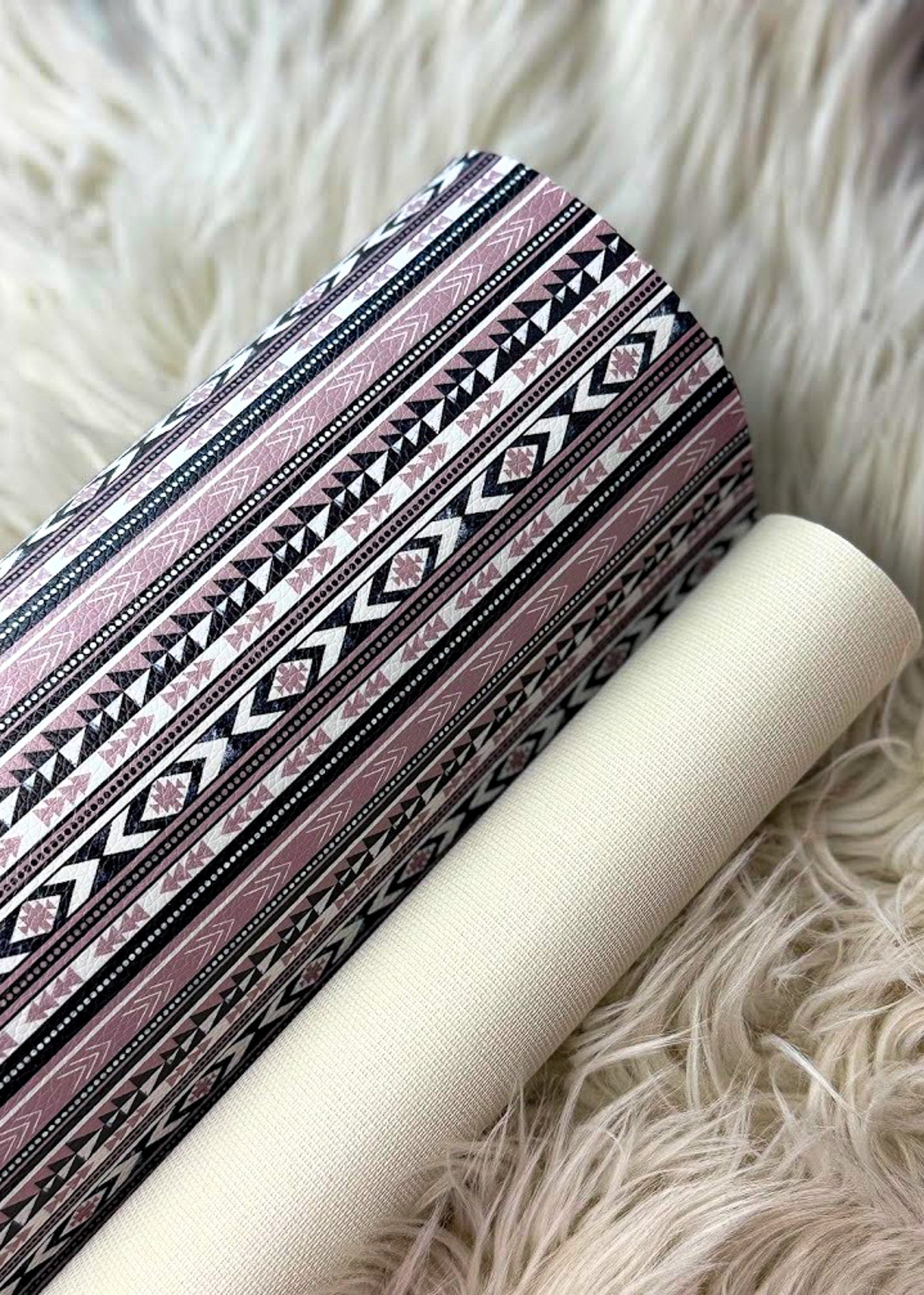 Tan & Black Aztec Faux Leather