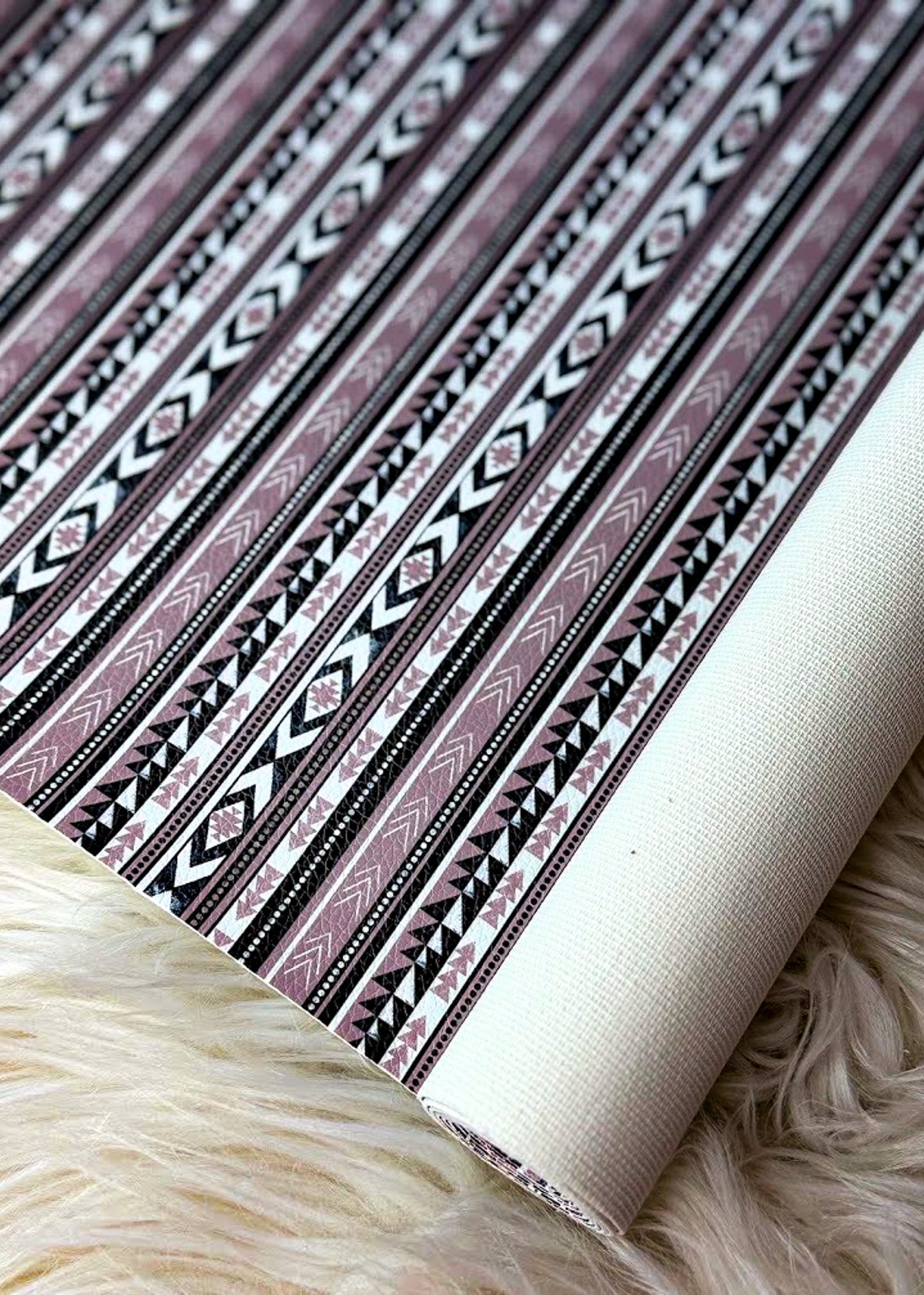 Tan & Black Aztec Faux Leather