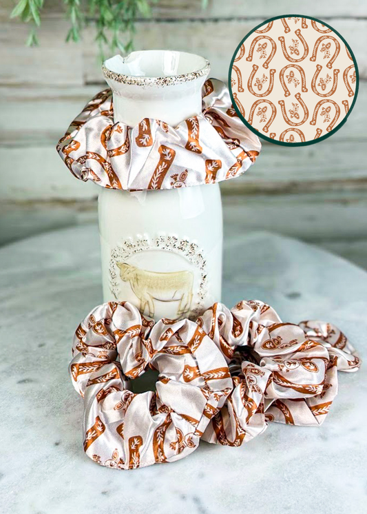 Terracotta Horseshoe Silky Scrunchie