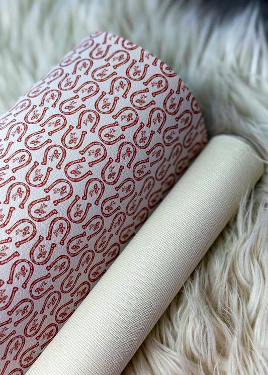 Terracotta Horseshoes Faux Leather