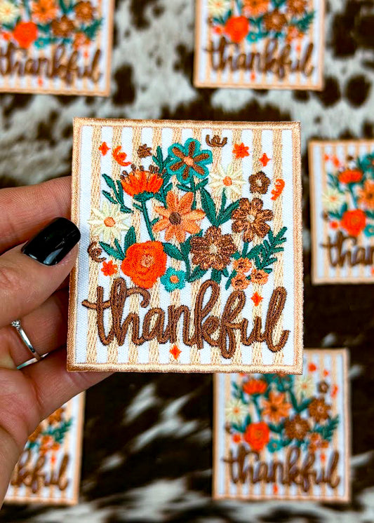 Thankful Floral Patch adhesive patch Sorrel South