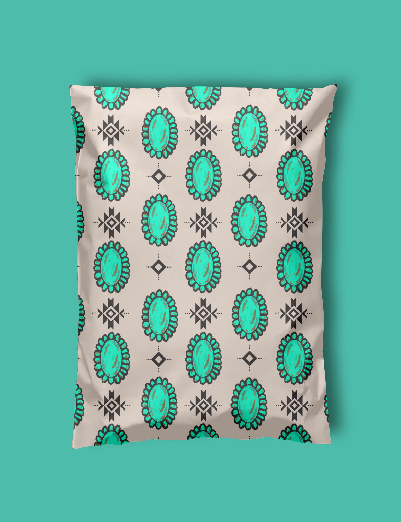 10" x 13" Turquoise Stone Aztec Poly Mailers poly mailer Sorrel South