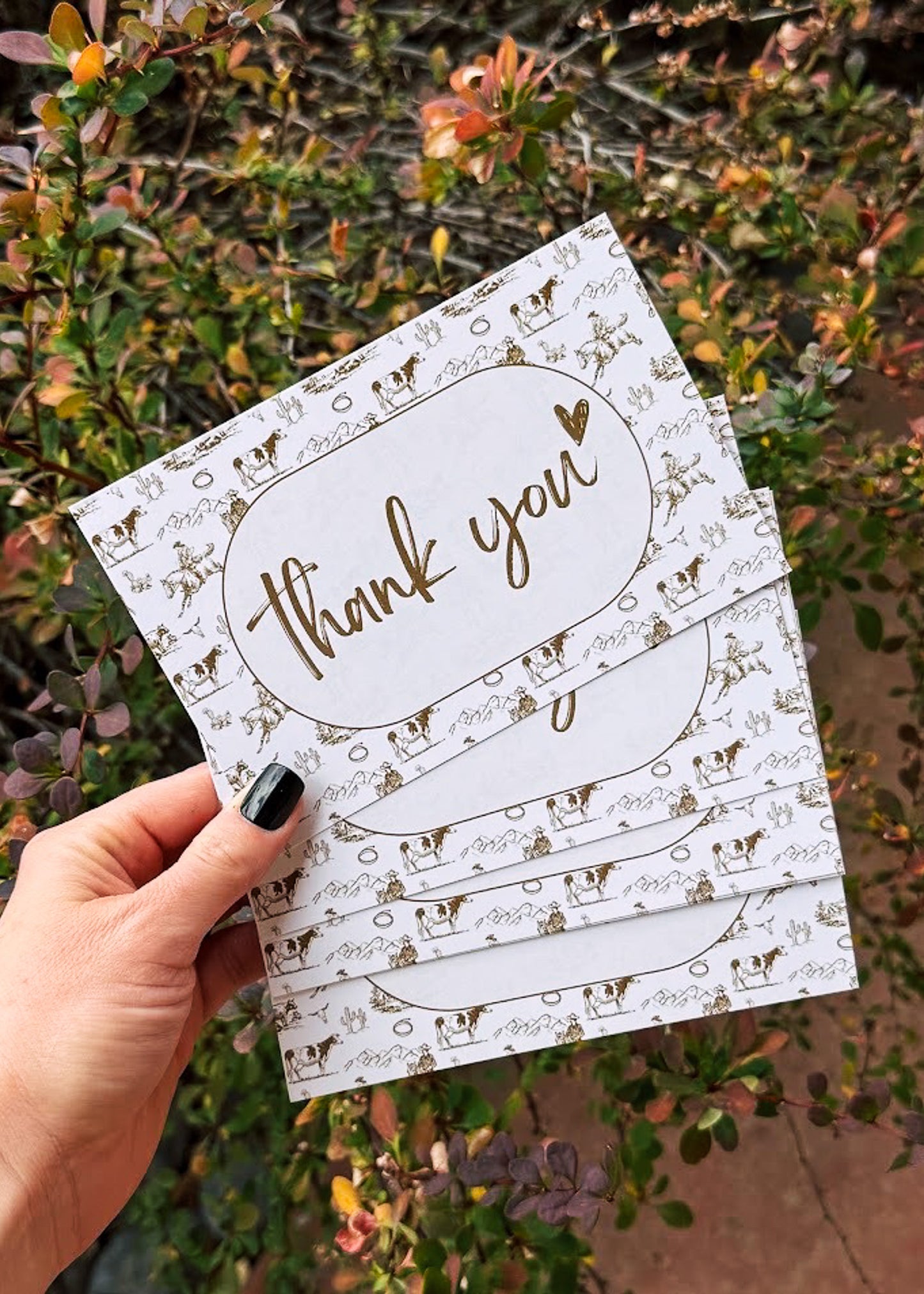 Vintage Western Thank You Card 4" x 6"