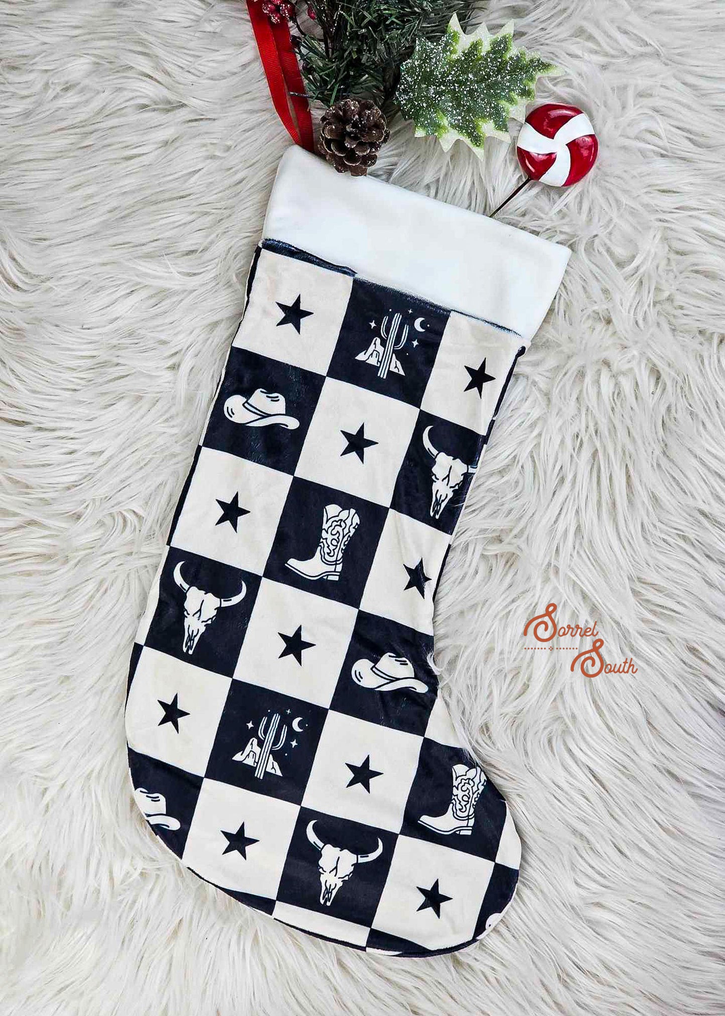 Western Checkered Stocking- CLEARANCE